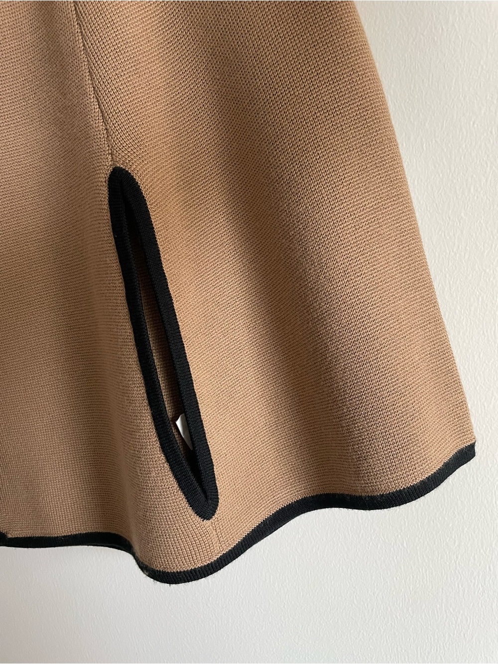 J. Crew merino wool camel black cape jacket classic special event L - Picture 5 of 7